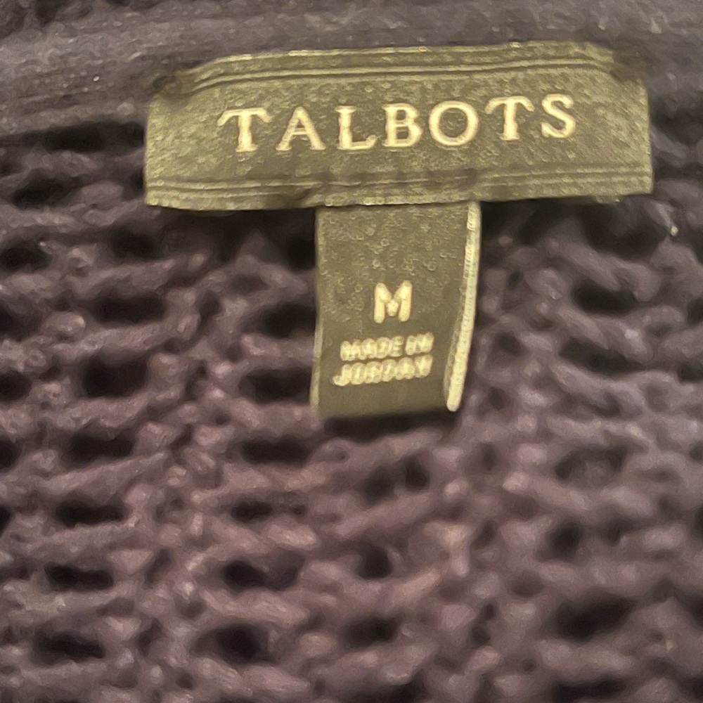 Talbots Cotton Sweater.  Size medium Navy Blue - Picture 3 of 8